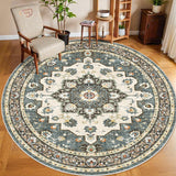 TOPRUUG Washable Oriental Area Rug - 12x15 Rugs for Living Room Soft Carpet for Bedroom Waterproof Floral Distressed Indoor Stain Resistant Non-Shedding Floor Carpets (Green, 12x15)