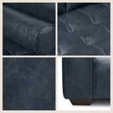 POLY & BARK Napa 72" Apartment Sofa – Italian-Tanned Full-Grain Pure-Aniline or Semi-Aniline Leather, Feather-Down Cushioning, Kiln-Dried Solid Wood Frame, Walnut Legs - Cognac Tan