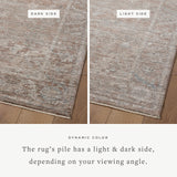 Loloi Magnolia Home by Joanna Gaines Millie Collection MIE-02 Sky/Gold 7'-10" x 10', .25" Pile Height, Area Rug