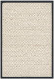 SAFAVIEH Area Rug 8x10 - Natural Fiber Collection - Large - Marble & Beige, Sisal, Woven Design with Border (NF143C)