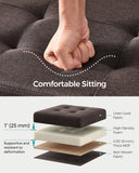 SONGMICS MAZIE Collection - 43 Inches Folding Storage Ottoman Bench, Ottoman Foot Rest, End of Bed Bench, Storage Chest, Load 660 lb, for Living Room, Bedroom, Entryway, Dark Gray ULSF77K