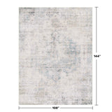 Neutral Living Room Rug - 10x14 Farmhouse Beige Brown Large Area Rug for Dining Room, Bedroom, Low Pile Lightweight Washable