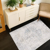 Neutral Living Room Rug - 10x14 Farmhouse Beige Brown Large Area Rug for Dining Room, Bedroom, Low Pile Lightweight Washable