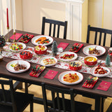 MALACASA Plates and Bowls Sets, 24 Pieces Modern Porcelain Dinnerware Set for 6 Ceramic Dishware Dishes White Kitchen Dinner Dining Ware Set wtih Black Rim Microwave and Dishwasher Safe, Series LUNA