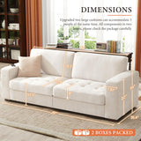 Ihanherry 146" U-Shaped Modern Sofa Modular Sectional Cloud Couch with 2 Ottoman, 6-Seat Chenille Deep Seat Sofa with 6 Pillows for Living Room, Bedroom and Apartment, Grey