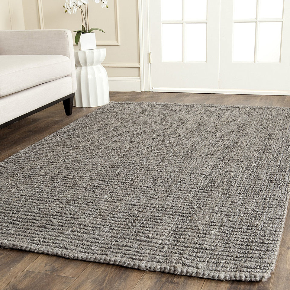 SAFAVIEH Area Rug 9x12 - Natural Fiber Collection - Large - Natural Brown, Handmade Jute, Farmhouse Style, Chunky Textured Thick Pile (NF447A)