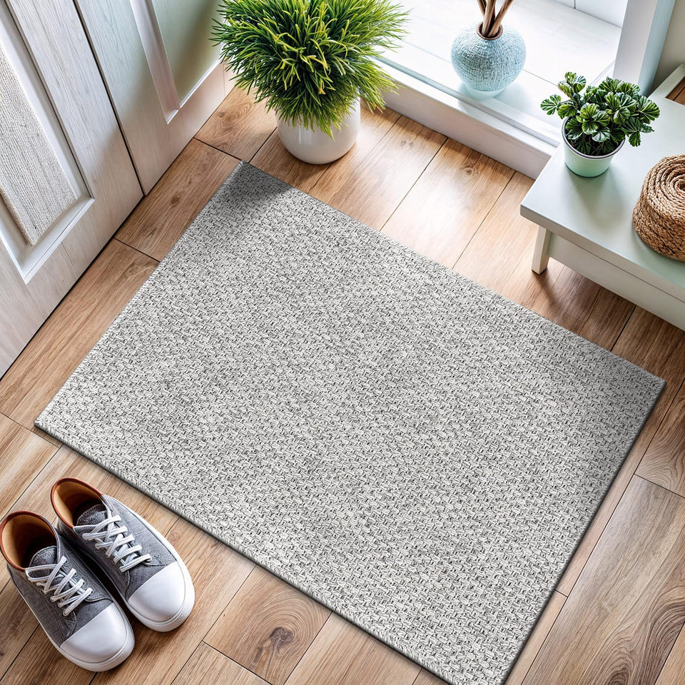 CAMILSON Easy Jute Rug 10x14, Indoor Outdoor Natural Color Fiber Area Rugs for Living Room Patio and Kitchen Rug, Sisal Boho Woven Design, Easy-Cleaning, Washable Outside Carpet Alfombras (10 x 14)