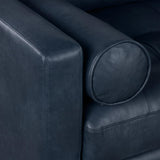 POLY & BARK Napa 72" Apartment Sofa – Italian-Tanned Full-Grain Pure-Aniline or Semi-Aniline Leather, Feather-Down Cushioning, Kiln-Dried Solid Wood Frame, Walnut Legs - Cognac Tan