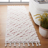 SAFAVIEH Area Rug 8x10 - Moroccan Tassel Shag Collection - Large - Ivory & Brown, Boho Design, Non-Shedding & Easy Cleaning, Plush Pile, Ideal for Living Room, Bedroom, Dining Space (MTS688A)