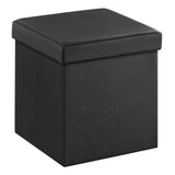 SONGMICS MAZIE Collection - 43 Inches Folding Storage Ottoman Bench, Ottoman with Storage, Foot Rest Stool, Load 660 lb, for Living Room, Synthetic Leather, Black ULSF701
