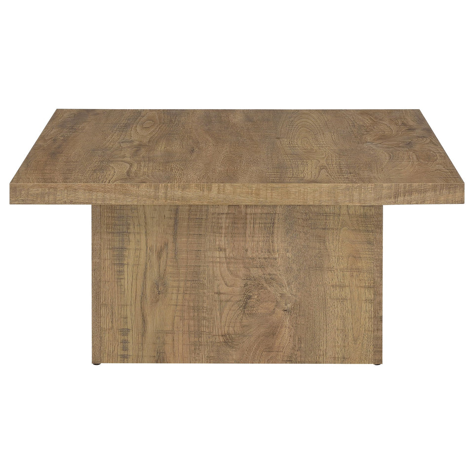 Coaster Home Furnishings Zetta Square Cocktail Living Room Coffee Table Engineered Eco-Friendly Wood Look Laminate Veneer Rustic Farmhouse Mango Brown 708068