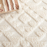 SAFAVIEH Area Rug 8x10 - Moroccan Tassel Shag Collection - Large - Ivory & Brown, Boho Design, Non-Shedding & Easy Cleaning, Plush Pile, Ideal for Living Room, Bedroom, Dining Space (MTS688A)