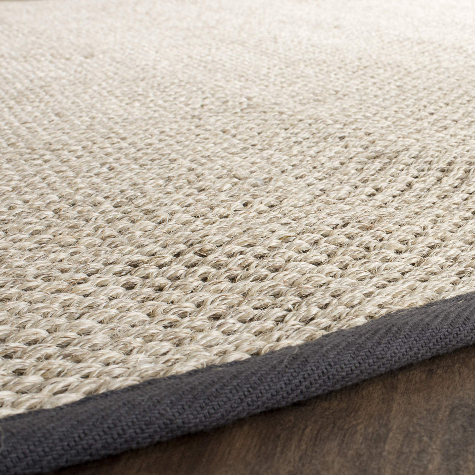 SAFAVIEH Area Rug 8x10 - Natural Fiber Collection - Large - Marble & Beige, Sisal, Woven Design with Border (NF143C)