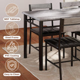 IRONCK Dining Table Set for 4, Wood Kitchen Table with Upholstered Chairs for Kitchen Room and Small Spaces, Rustic Brown