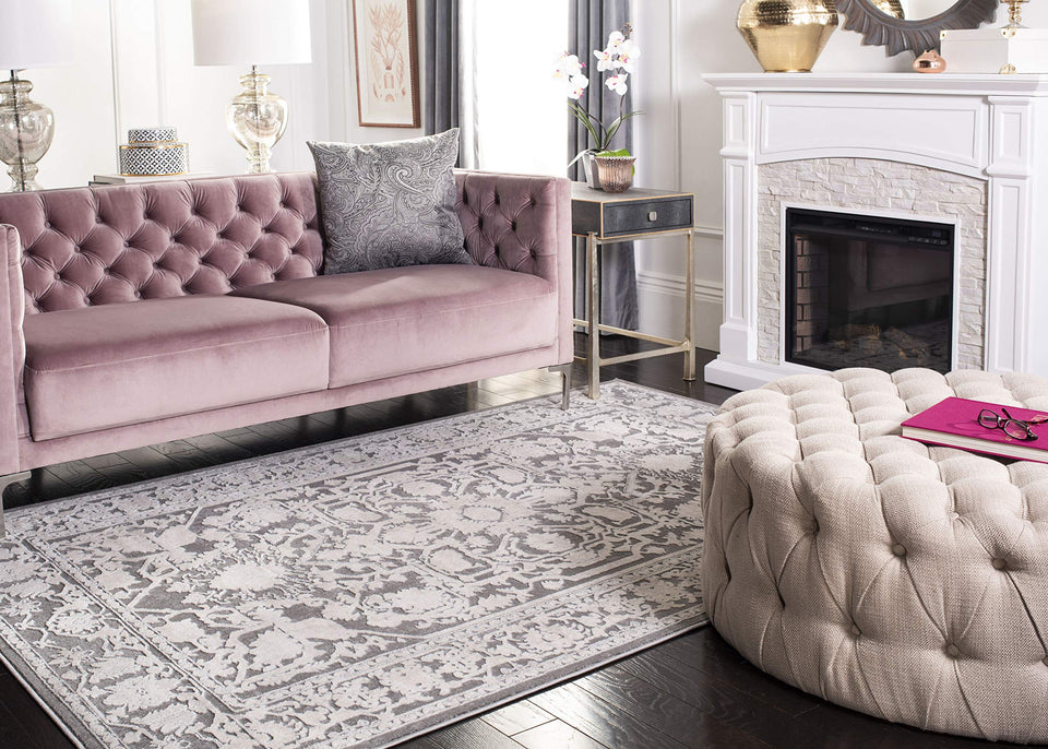 SAFAVIEH Area Rug 9x12 - Reflection Collection - Large - Cream & Ivory, Non-Shedding & Easy Cleaning, Ideal for Living Room, Bedroom, Dining Space (RFT665D)