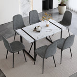 MUUOKY Dining Table Set for 4, Modern 55'' Wood Dinette Table Set for 4 with Fabric Dining Chairs,Table and Chairs Set of 4,Ideal for Kitchen Dining Room