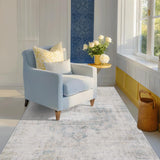 Neutral Living Room Rug - 10x14 Farmhouse Beige Brown Large Area Rug for Dining Room, Bedroom, Low Pile Lightweight Washable