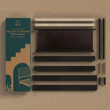 Bme Vivian 14 Inch Deluxe Bed Frame with Headboard, Rustic & Scandinavian Style with Solid Acacia Wood, No Box Spring Needed, 12 Strong Wood Slat Support, Easy Assembly, King, Rustic Golden Brown