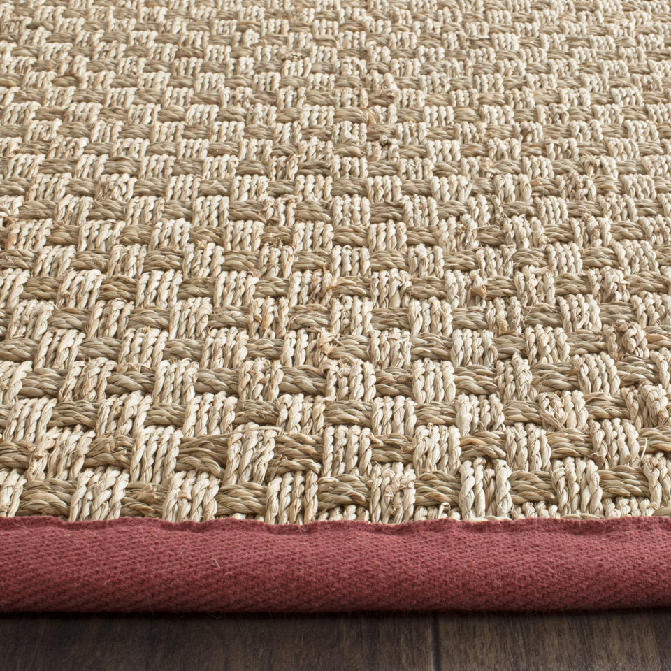 SAFAVIEH Area Rug 8x10 - Natural Fiber Collection - Large - Natural & Beige, Seagrass, Basketweave Pattern (NF114A)