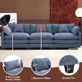 Ihanherry 146" U-Shaped Modern Sofa Modular Sectional Cloud Couch with 2 Ottoman, 6-Seat Chenille Deep Seat Sofa with 6 Pillows for Living Room, Bedroom and Apartment, Grey