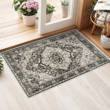 TOPRUUG Washable Oriental Area Rug - 12x15 Rugs for Living Room Soft Carpet for Bedroom Waterproof Floral Distressed Indoor Stain Resistant Non-Shedding Floor Carpets (Green, 12x15)