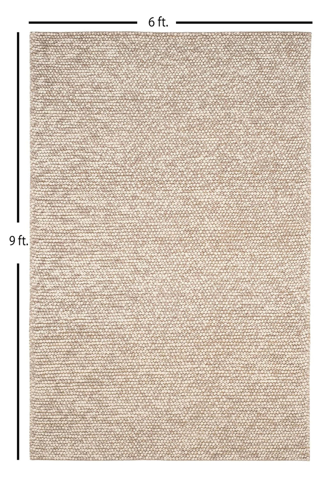 S & L Homes Wool Cotton Hand Woven Chunky Knit Popcorn Rug - Ivory Contemporary Area Rug for Living Room Bedroom (8' x 10' - Ivory)