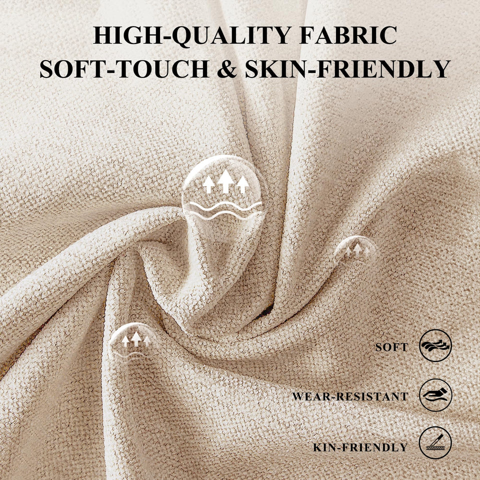 COLAMY Fabric Round Storage Ottoman with Reversible Tray Lid – Multi-Functional Footrest, Hidden Storage, Sturdy & Stylish Small Coffee Table for Living Room, Bedroom, or Entryway(Beige)