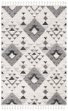 SAFAVIEH Area Rug 8x10 - Moroccan Tassel Shag Collection - Large - Ivory & Brown, Boho Design, Non-Shedding & Easy Cleaning, Plush Pile, Ideal for Living Room, Bedroom, Dining Space (MTS688A)
