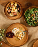 Bloomhouse Santorini Mist Double Bowl Terracotta Reactive Glaze Plates and Bowls Dinnerware Set - Amber, Service for Four (16pcs)