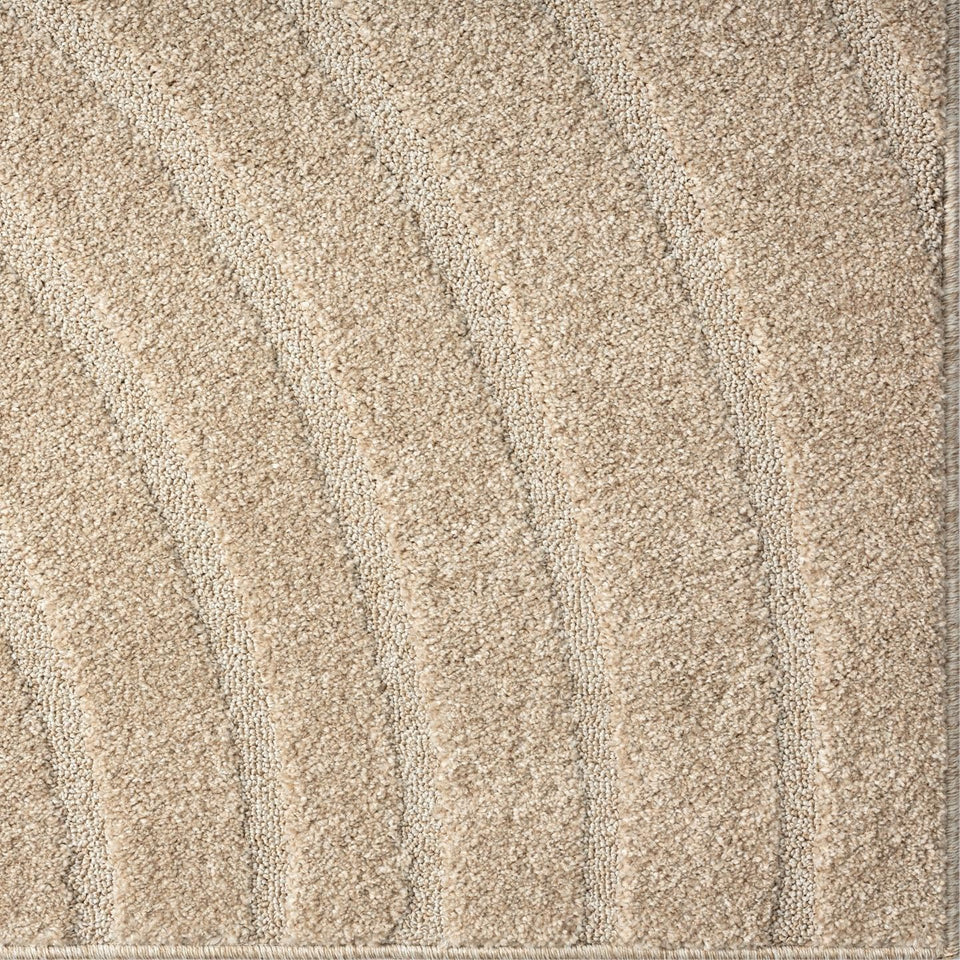 LUXE WEAVERS Modern Geometric Wave Cream 9x12 Area Rug