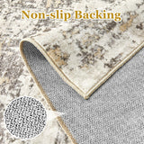 Area Rugs for Living Room: 12x15 Abstract Washable Rug Modern Neutral Large Soft Stain Resistant Non-Slip Backing Machine Table for Bedroom Dining Room Indoor Home Office Carpet - Gold Brown