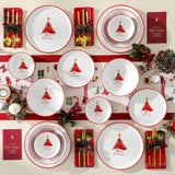 MALACASA Plates and Bowls Sets, 24 Pieces Modern Porcelain Dinnerware Set for 6 Ceramic Dishware Dishes White Kitchen Dinner Dining Ware Set wtih Black Rim Microwave and Dishwasher Safe, Series LUNA