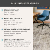 Neutral Living Room Rug - 10x14 Farmhouse Beige Brown Large Area Rug for Dining Room, Bedroom, Low Pile Lightweight Washable