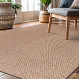 CAMILSON Easy Jute Rug 10x14, Indoor Outdoor Natural Color Fiber Area Rugs for Living Room Patio and Kitchen Rug, Sisal Boho Woven Design, Easy-Cleaning, Washable Outside Carpet Alfombras (10 x 14)