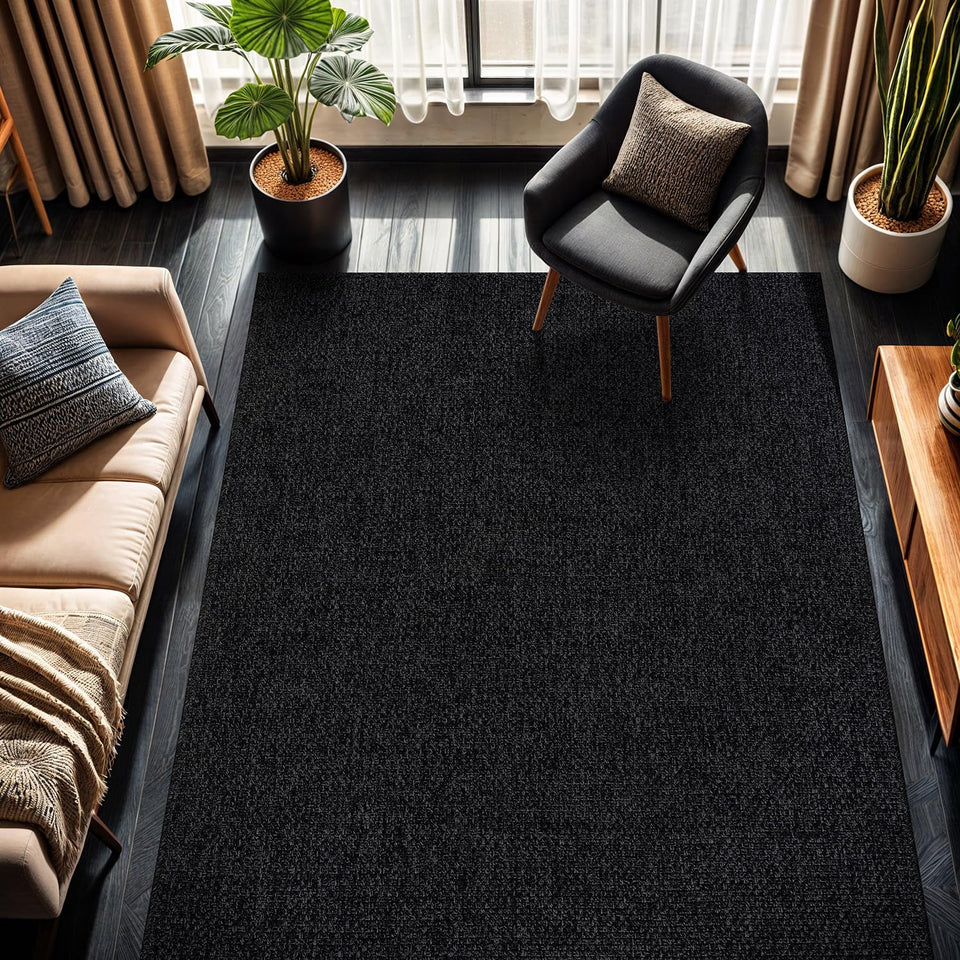 CAMILSON Easy Jute Rug 10x14, Indoor Outdoor Natural Color Fiber Area Rugs for Living Room Patio and Kitchen Rug Herringbone Woven Design Easy-Cleaning Washable Outside Carpet Alfombras 10 x 14