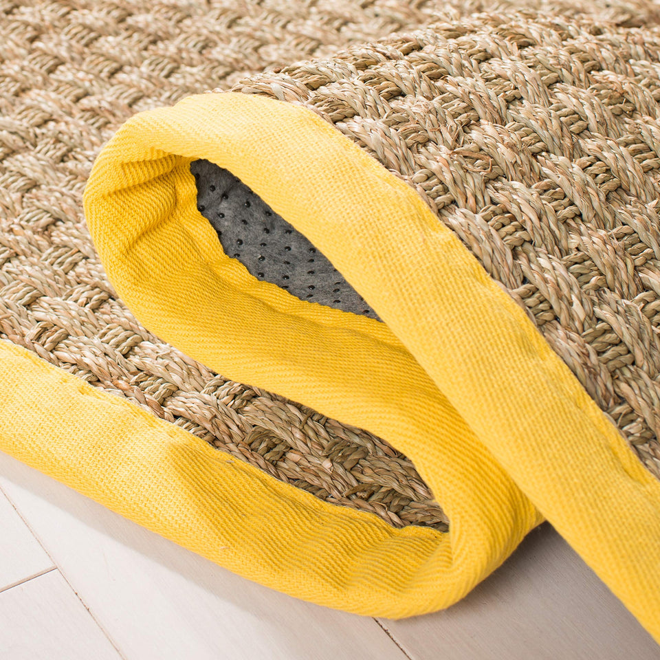 SAFAVIEH Area Rug 8x10 - Natural Fiber Collection - Large - Natural & Beige, Seagrass, Basketweave Pattern (NF114A)