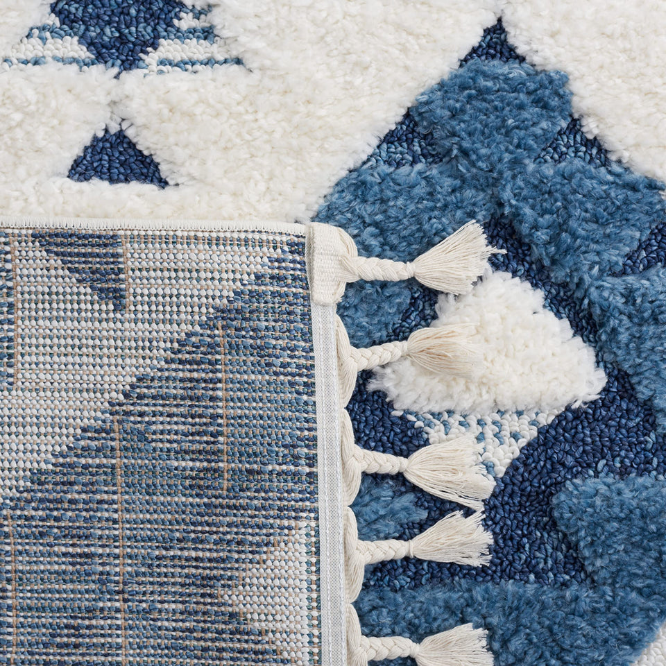 SAFAVIEH Area Rug 8x10 - Moroccan Tassel Shag Collection - Large - Ivory & Brown, Boho Design, Non-Shedding & Easy Cleaning, Plush Pile, Ideal for Living Room, Bedroom, Dining Space (MTS688A)