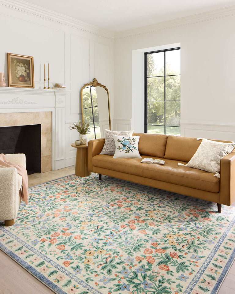 Loloi Rifle Paper Co. Eden Collection EDE-02 Mughal Garden Cream 7'-6" x 9'-6" Area Rug