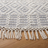 SAFAVIEH Area Rug 8x10 - Natura Collection - Large - Ivory, Handmade Wool, Moroccan Boho Fringe Design, Ideal for Living Room, Bedroom, Dining Space (NAT852B)