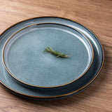 GBHOME Ceramic Dinnerware Sets for 8, 24 Pieces Stoneware Plates and Bowls Sets, Scratch Resistant Dishes, Dishwasher & Microwave Safe, Reactive Glaze-Green Wheat