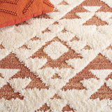 SAFAVIEH Area Rug 8x10 - Moroccan Tassel Shag Collection - Large - Ivory & Brown, Boho Design, Non-Shedding & Easy Cleaning, Plush Pile, Ideal for Living Room, Bedroom, Dining Space (MTS688A)