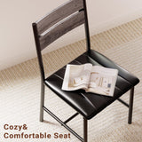 IRONCK Dining Table Set for 4, Wood Kitchen Table with Upholstered Chairs for Kitchen Room and Small Spaces, Rustic Brown