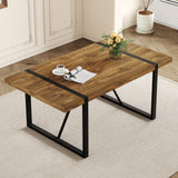 MUUOKY Dining Table Set for 4, Modern 55'' Wood Dinette Table Set for 4 with Fabric Dining Chairs,Table and Chairs Set of 4,Ideal for Kitchen Dining Room