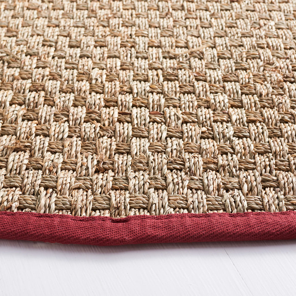 SAFAVIEH Area Rug 8x10 - Natural Fiber Collection - Large - Natural & Beige, Seagrass, Basketweave Pattern (NF114A)