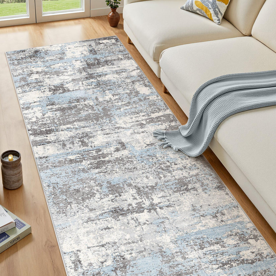 Area Rugs for Living Room: 12x15 Abstract Washable Rug Modern Neutral Large Soft Stain Resistant Non-Slip Backing Machine Table for Bedroom Dining Room Indoor Home Office Carpet - Gold Brown