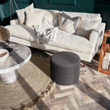 ZICOTO Beautiful Boucle Pouf Ottoman and Foot Rest - Elevate Your Living Room Decor with Lightweight Comfort and Charm - A Round Modern Foam Filled Foot Stool Perfect to Rest Your Feet