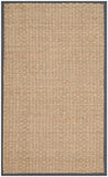 SAFAVIEH Area Rug 8x10 - Natural Fiber Collection - Large - Natural & Beige, Seagrass, Basketweave Pattern (NF114A)