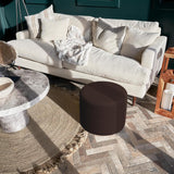 ZICOTO Beautiful Boucle Pouf Ottoman and Foot Rest - Elevate Your Living Room Decor with Lightweight Comfort and Charm - A Round Modern Foam Filled Foot Stool Perfect to Rest Your Feet