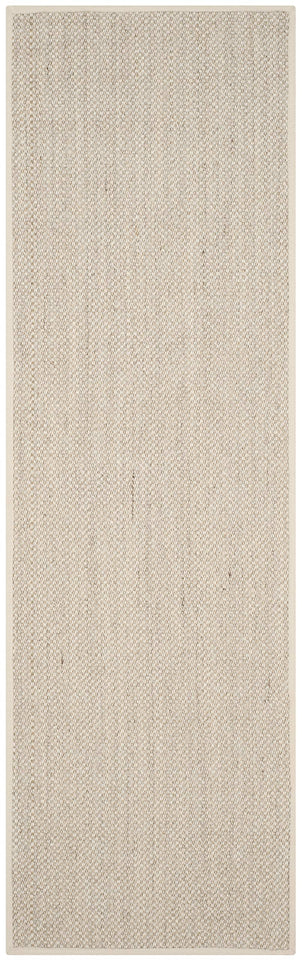 SAFAVIEH Area Rug 8x10 - Natural Fiber Collection - Large - Marble & Beige, Sisal, Woven Design with Border (NF143C)