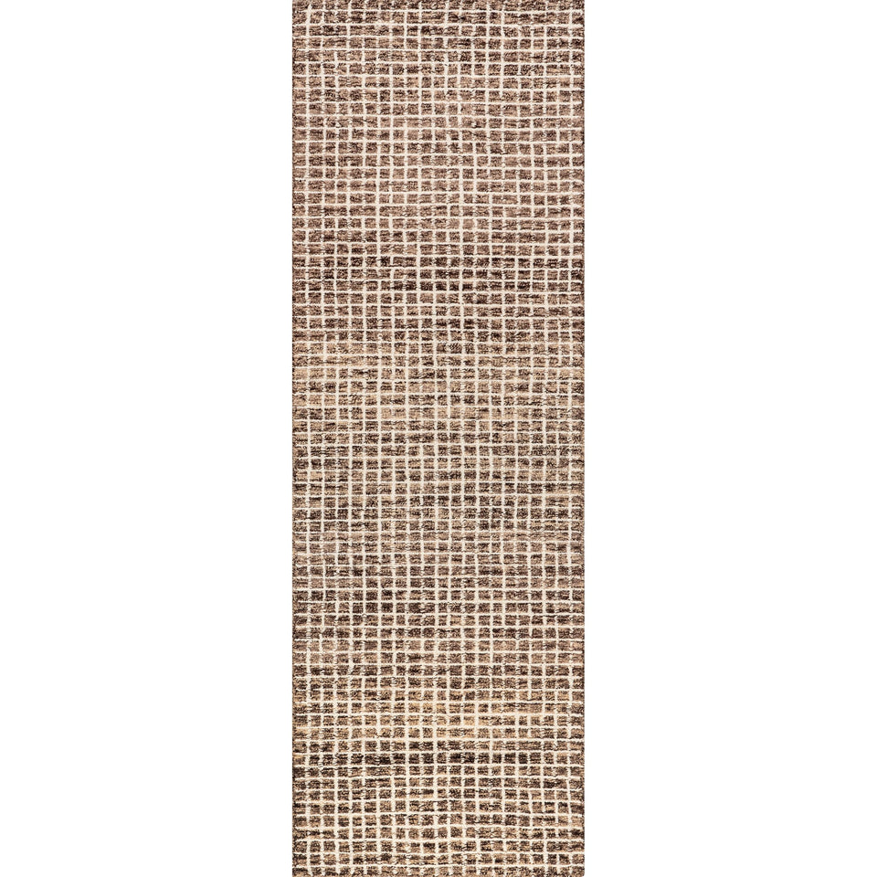 Rugs USA 8'6" x 11'6" Melrose Checked Wool Indoor Area Rug, Contemporary Farmhouse Cream for Living Room, Bedroom, Office, Entryway, Hallway